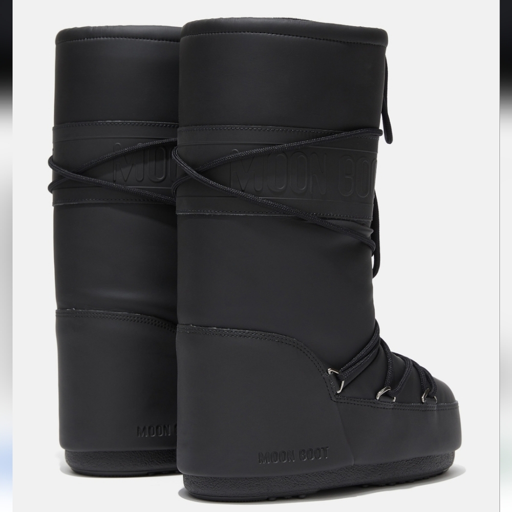 Moon Boot Icon Rubber Boots Moon Boots Black Snow Boot Moon Boot Tall Icon Boots - Picture 6 of 16